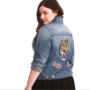Torrid Premium Fearless Embroidered Denim Jacket